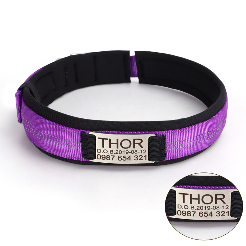 Personalized Custom Dog Collars,Nylon Pet Collars Free Engraved Name Tag Prevent Getting Lost Suitable for Medium and Large Dogs