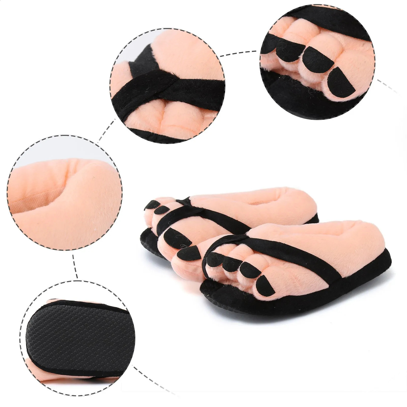 Funny Feet Claws Comfortable Plush Slippers Indoor Home Increase Women Cute Winter Warm Cotton Slider Five Finger Cosplay Shoes 240914