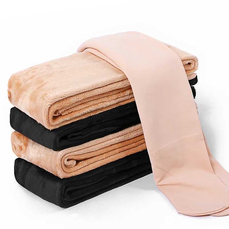 Fleece Leggings Women Wear Flesh-colored Light-leg Long Trousers Inside and Outside Thick Warm Nude SocksX240914