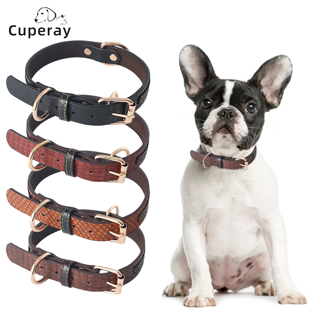 Adjustable Pet Collar with High Quality Metal Buckle Sturdy and Durable Leather Dog Collar, for Large and Medium Small Dogs Cats
