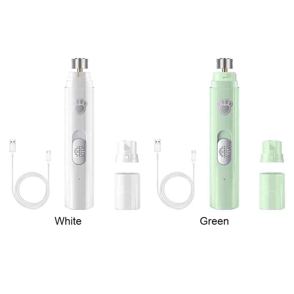 New USB Rechargeable Electric Dog Nail Grinder LED Light 2-Speed Pet Nail Clipper ABS Pet Nail Trimmers