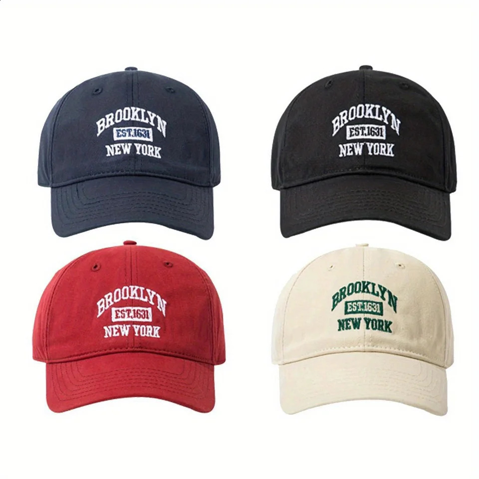 Fashion Men Women BROOKLYN Baseball Cotton Adjustable Hat Embroidery Womens Cap Hip Hop Outdoor Casual Sun Hats 240906