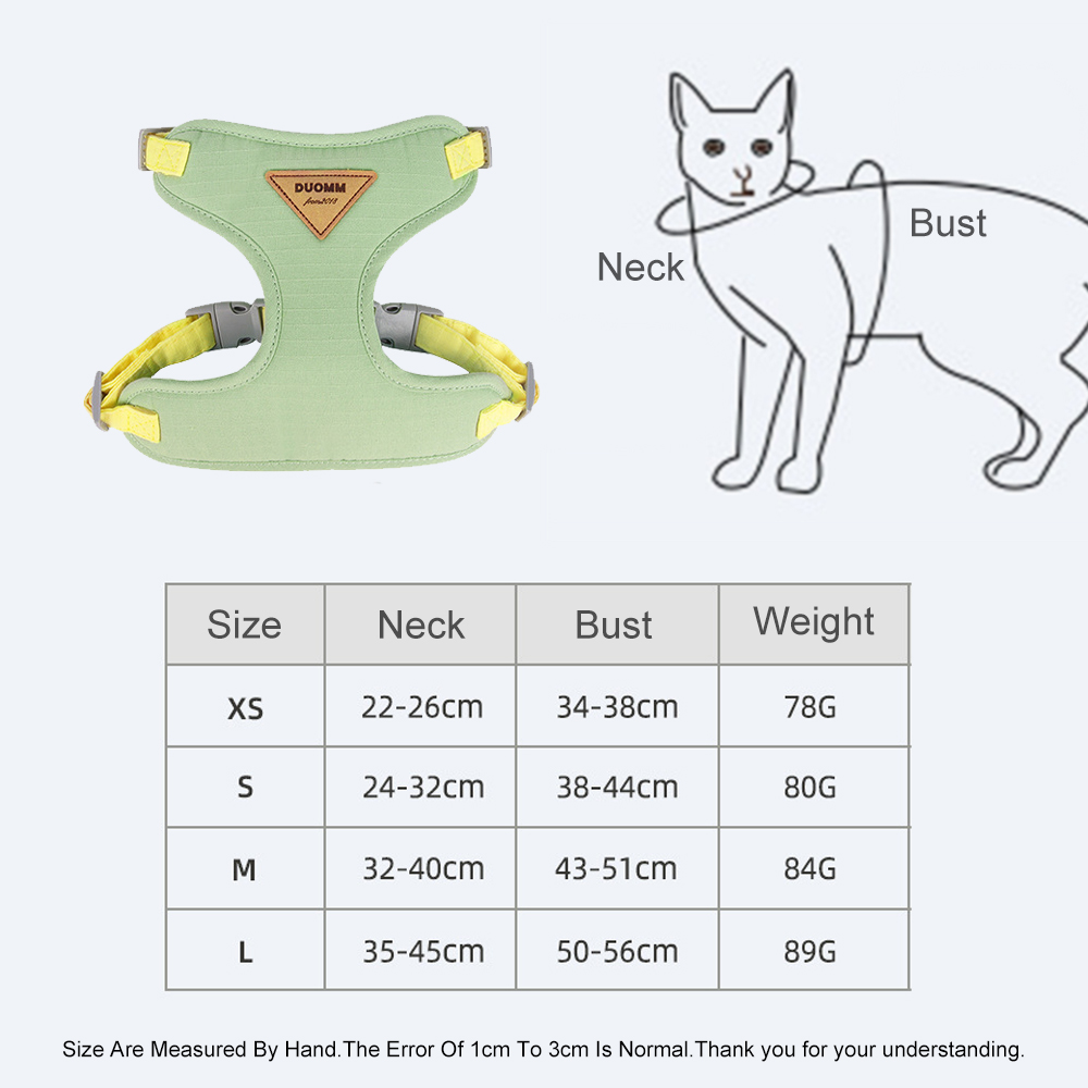 Cat Harness and Leash for Walking Escape Proof,Neck Release Adjustable Harness for Kitten Puppy Medium Large Cats Easy Control
