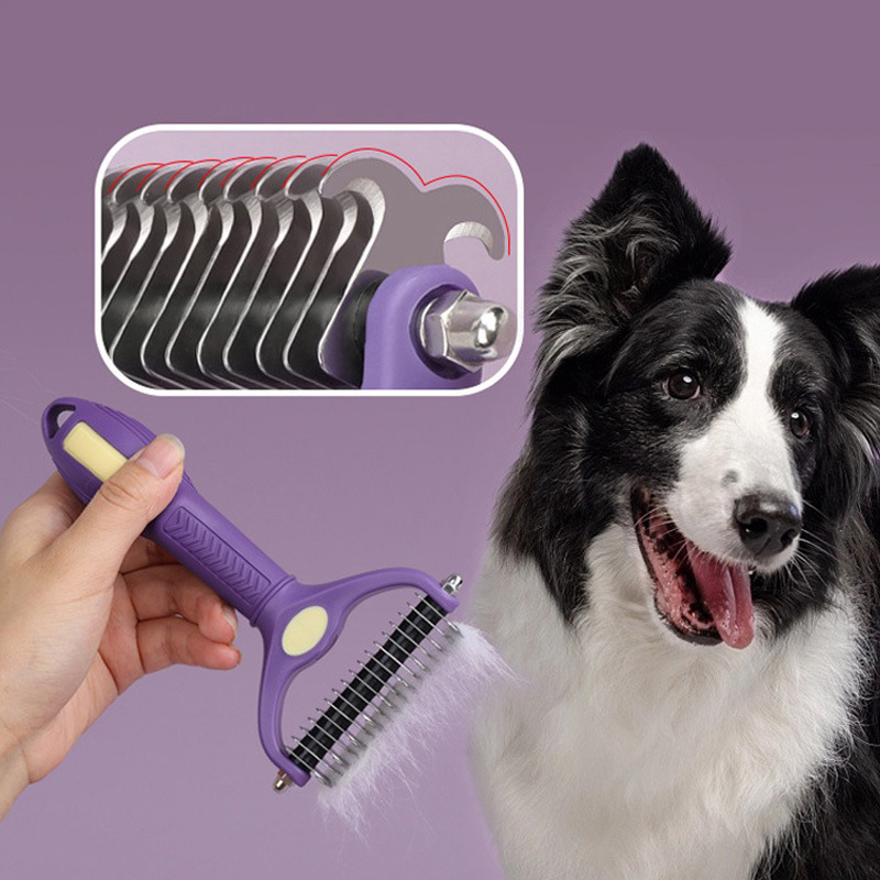 Dog 2 Side Grooming Brush Accessories Cat Hair Care Supplies Nail Clippers Set Pet Hair Remover Fur Knot Comb Large Dogs Animal