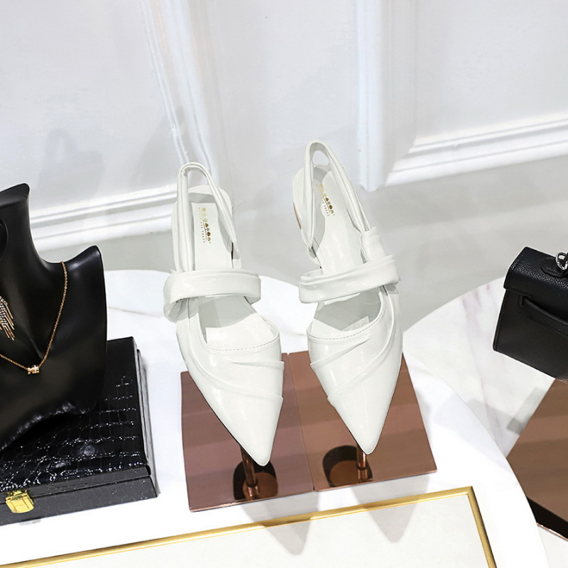 Zapatos Mujer Woman Pointed Flat Sandals 2023 Summer New Black Leather Casual Ladies Shoes Versatile Shallow Mouth Single Shoes