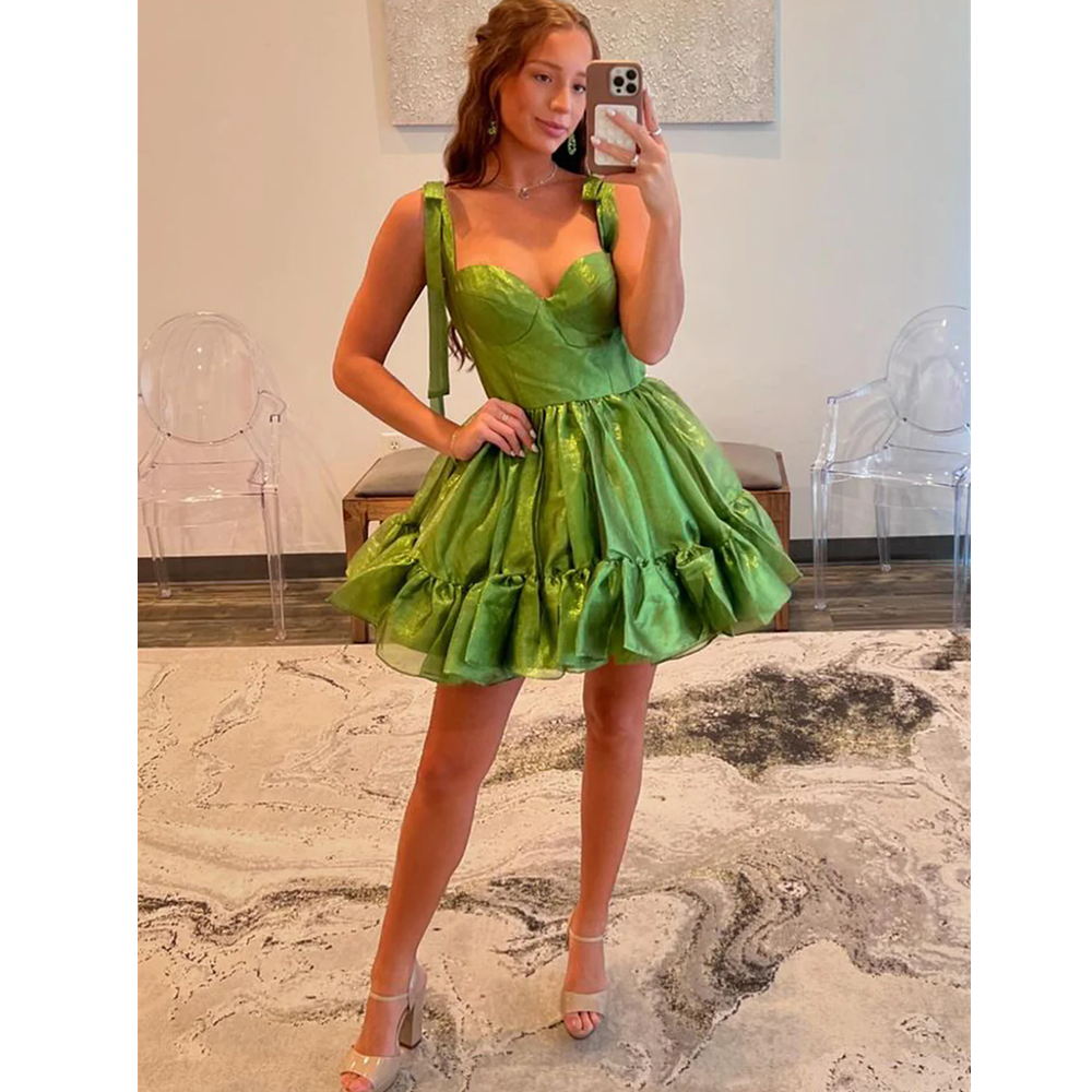 Prom Dresses with Pocket, High Low Green Formal Dresses, Green Evening Dresses Strapless