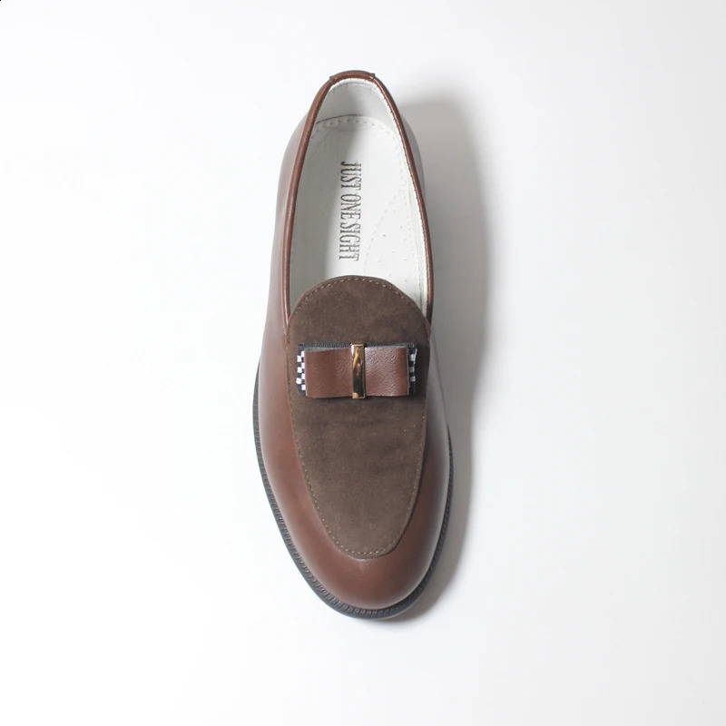 Kids Shoes For Boys PU Leather School Show Dress Shoes Flats Classic British Oxford Shoe Children Wedding Loafer Moccasins Brown 240911