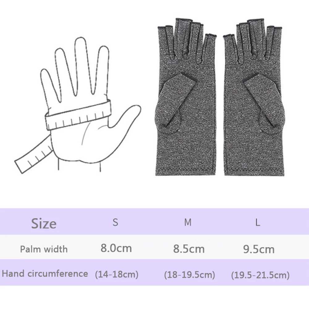 1 Pair Arthritis Compression Gloves Half Finger Therapy Gloves Wrist Support Joint Pain Relief Hand Brace Women Men Wristband Y240914