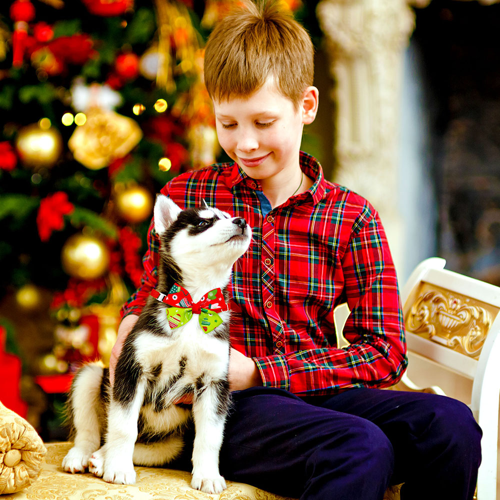 50/100PS Dog Christmas Bow Tie Dogs Pets Christmas Accessories Samll Dog Cat Puppy Bowties Dog accessories for small dogs luxury