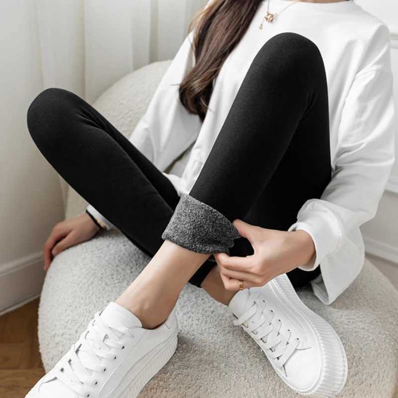 Women Pants Warm Winter Thick Velvet Legging High Waist Leggings Compression Thick Lamb Wool Leggings Slimming TightsX240914
