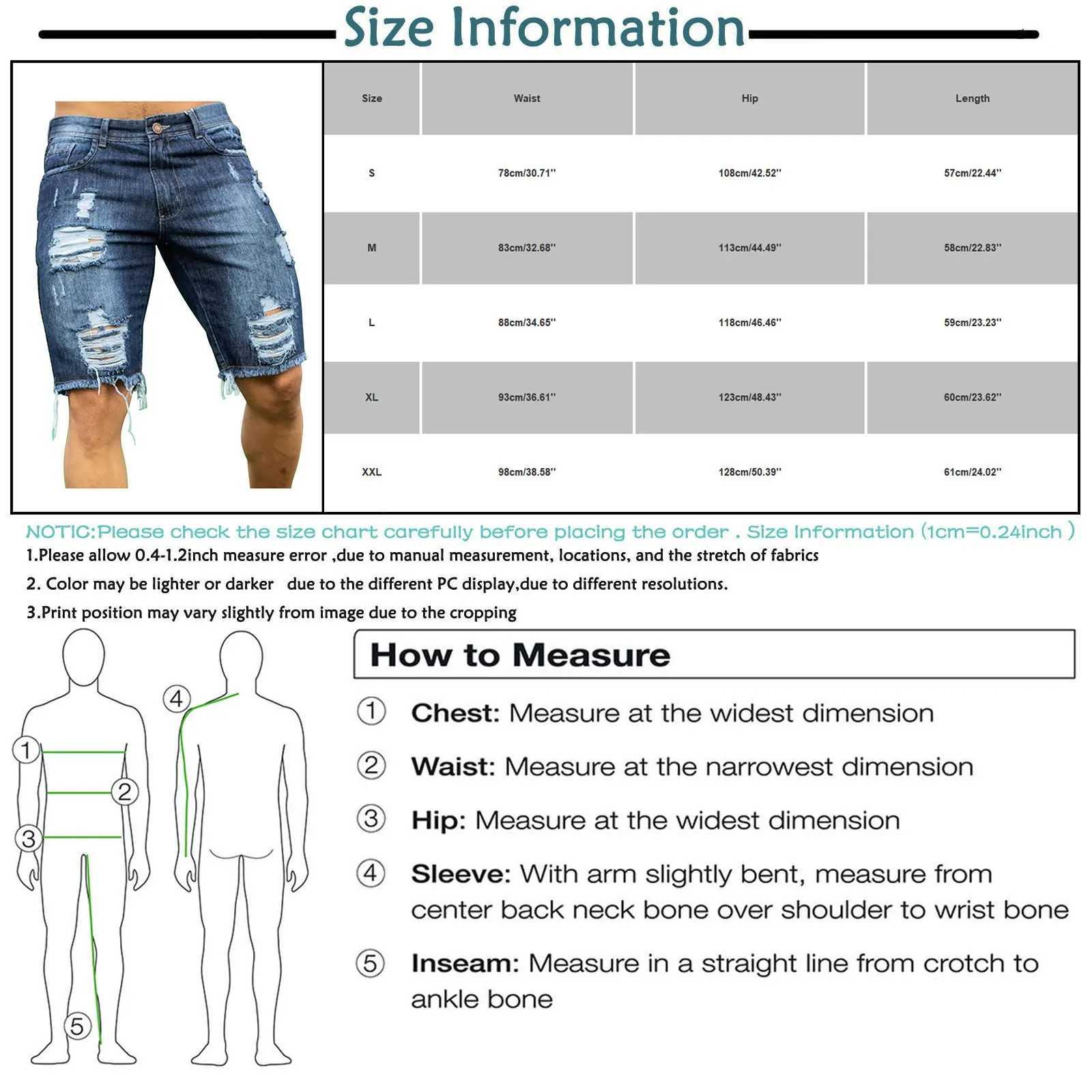 2023 Summer Denim Shorts For Men Loose Fit Hip Hop Distressed Ripped Wide Leg Mens Cropped Pants Short Jeans OversizeX240914