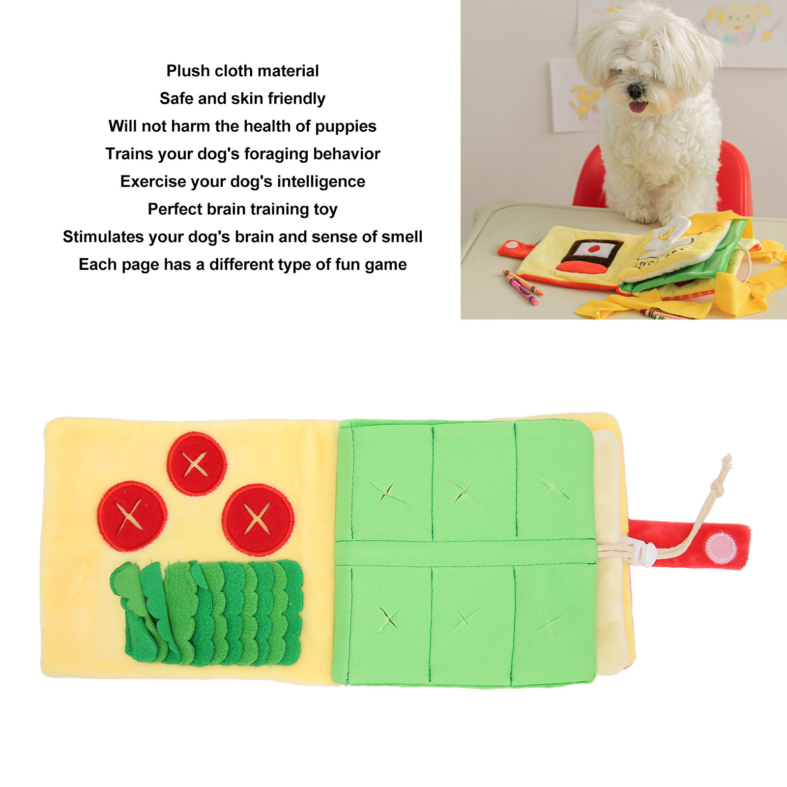 Dog Sniffing Book Slow Feeding Brain Stimulating Interactive Cute Dog Digging Toys Puppy Puzzle Toys For Pet Supplies
