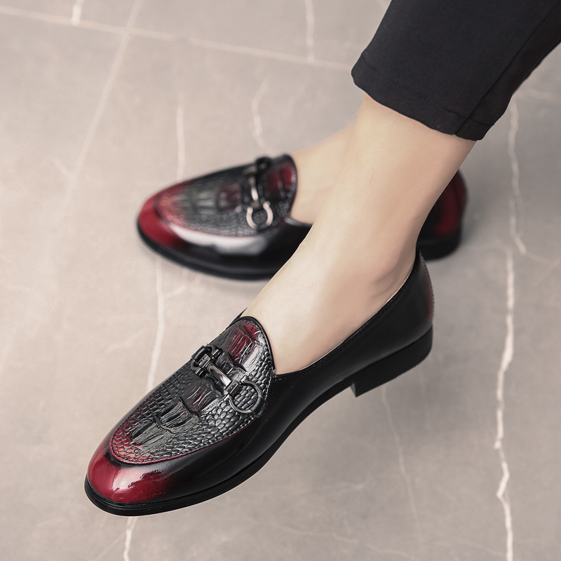 Fashion New Crocodile Pattern Leather Gentleman Stress Men Business Driving Shoes Loafers chaussure Party Flats Dress Shoe c658