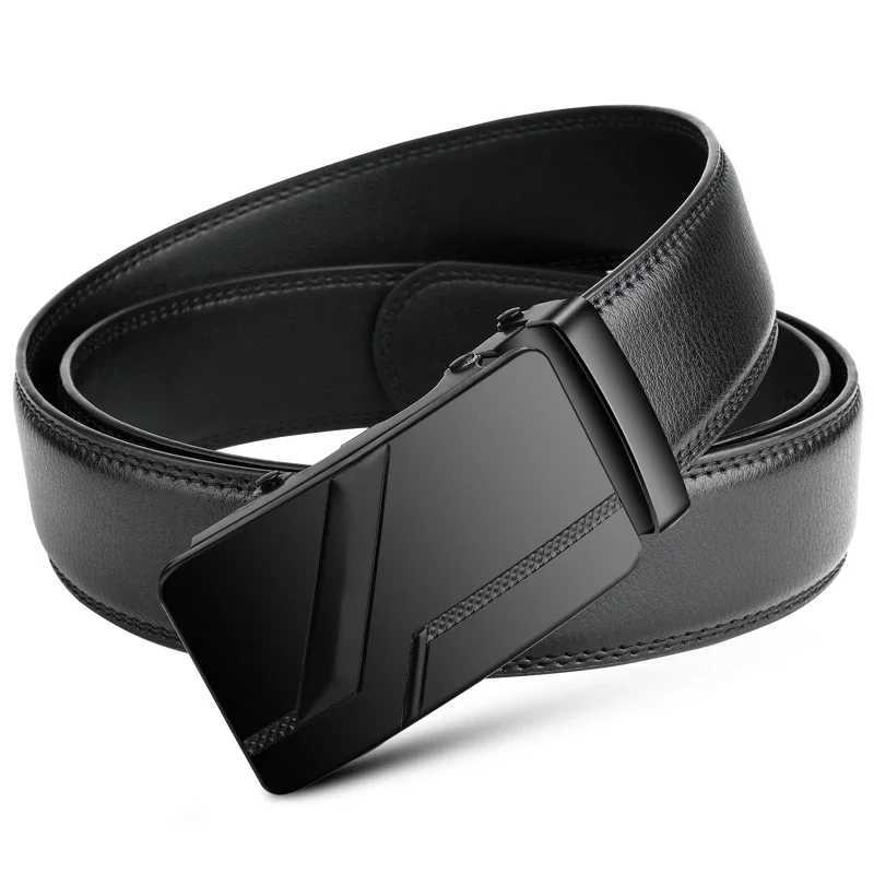 Belt Men LONG Plus Size 110 120 130 140 150 160 170 180cm Genuine Leather Belts for Jeans Strap Male Black Automatic Buckle BeltX240914
