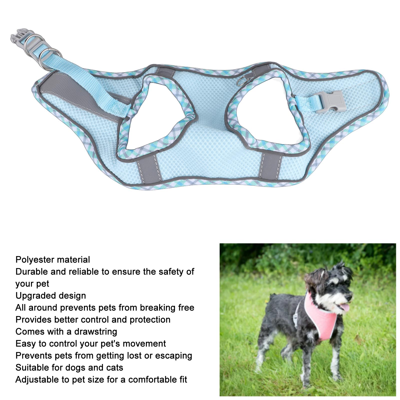 Dog Harness And Leash Set Reflective Adjustable Comfortable Safe Upgraded Pet Leash Harness For Dog Cat