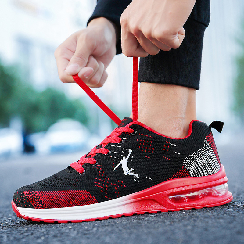 2025 new new summer lace-up flying mesh casual sports men's breathable student travel air cushion running shoes f36e