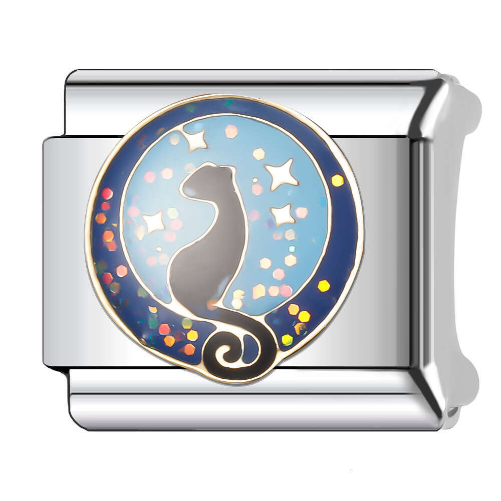 New Women's Gift blue heart Bead Italian Charms Links Bangle Beads Fit 9mm Stainless Steel Bracelet Making DIY For Women Fashion Jewelry