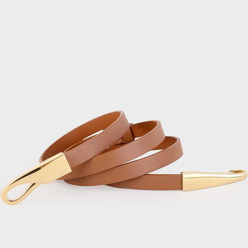 Designed Cowskin Belt for Women Elegant and Simple BeltX240914