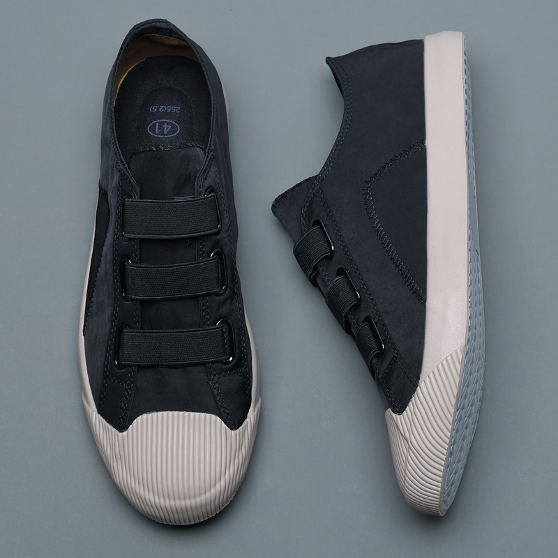 Fashion Men Canvas Shoes Low Top Slip On Male Casual Shoes Round Toe Spring and Autumn Rubber Flat Shoes 20009