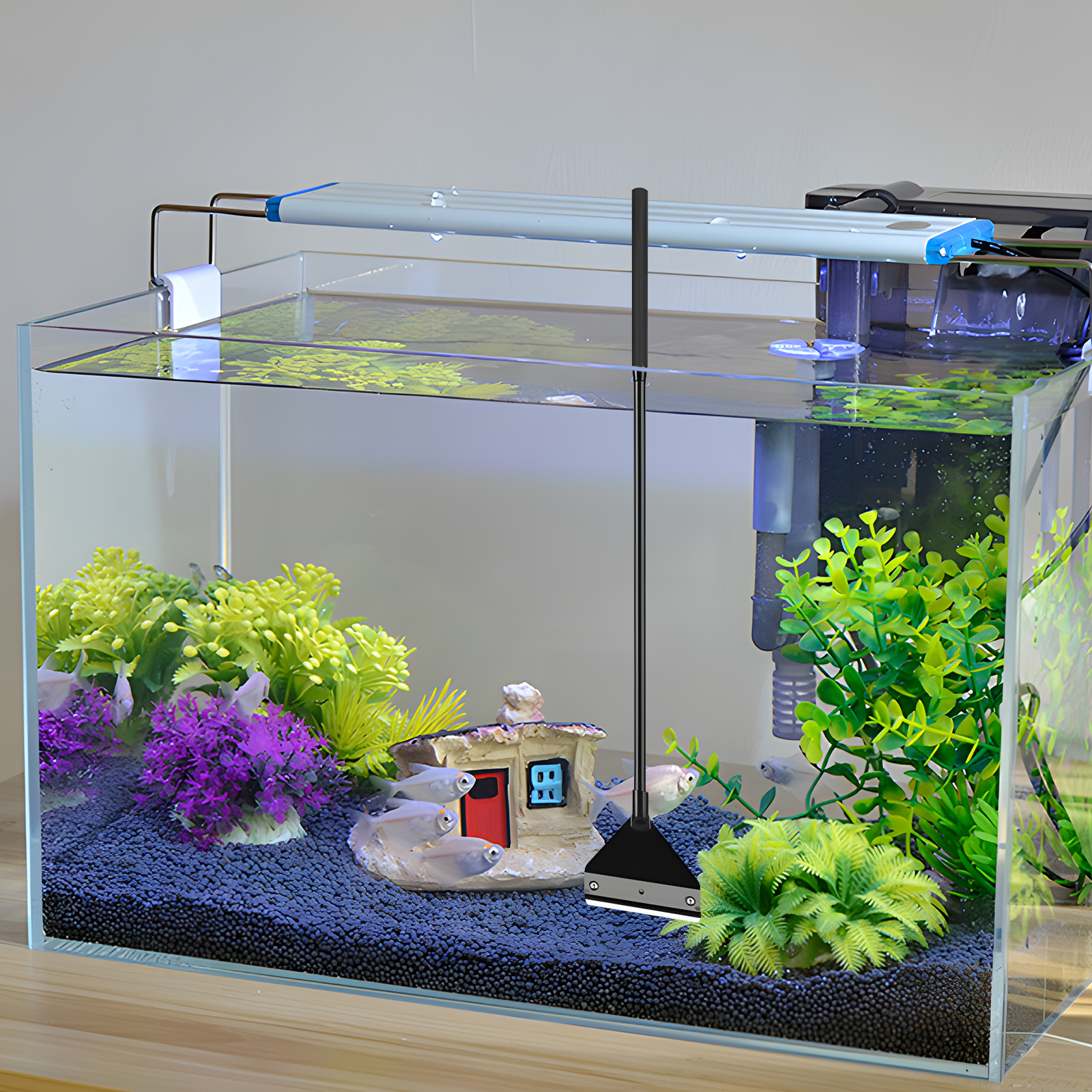 Algae Scraper for Glass Aquariums, Fish Tank Cleaner, Aquarium Algae Scrapers with 10 Stainless Steel Blades.