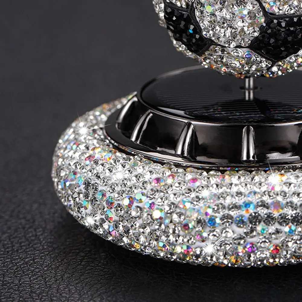 Car Air Freshener Football Shape Car Air Freshener Diamond-studded Non-toxic Metal Perfume Diffuser Universal Long Lasting Solar Power Car PerfumeL240