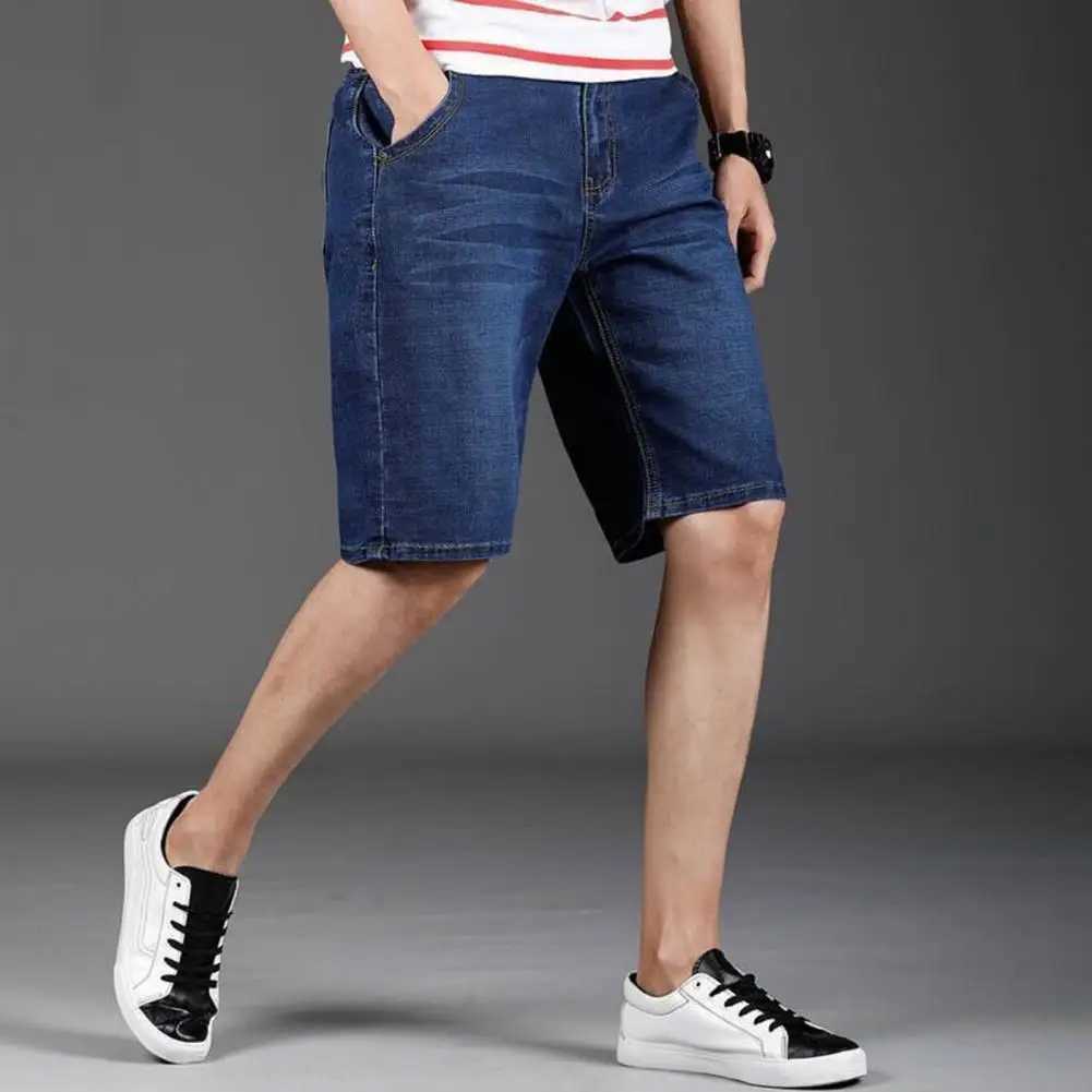 2024 Mens Fashion Denim Shorts Boys Summer Cropped Pants Loose Versatile Korean Denim Jeans PantsX240914