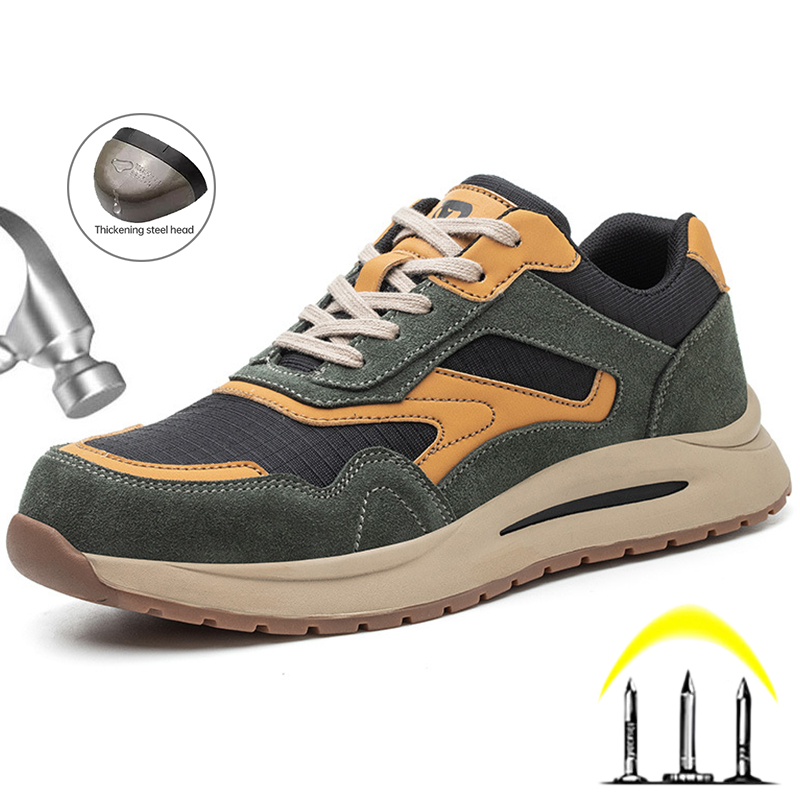 Women Lightweight Work Sneakers Boots Puncture-Proof Indestructible Breathable Steel Toe Safety Shoes Men 2685
