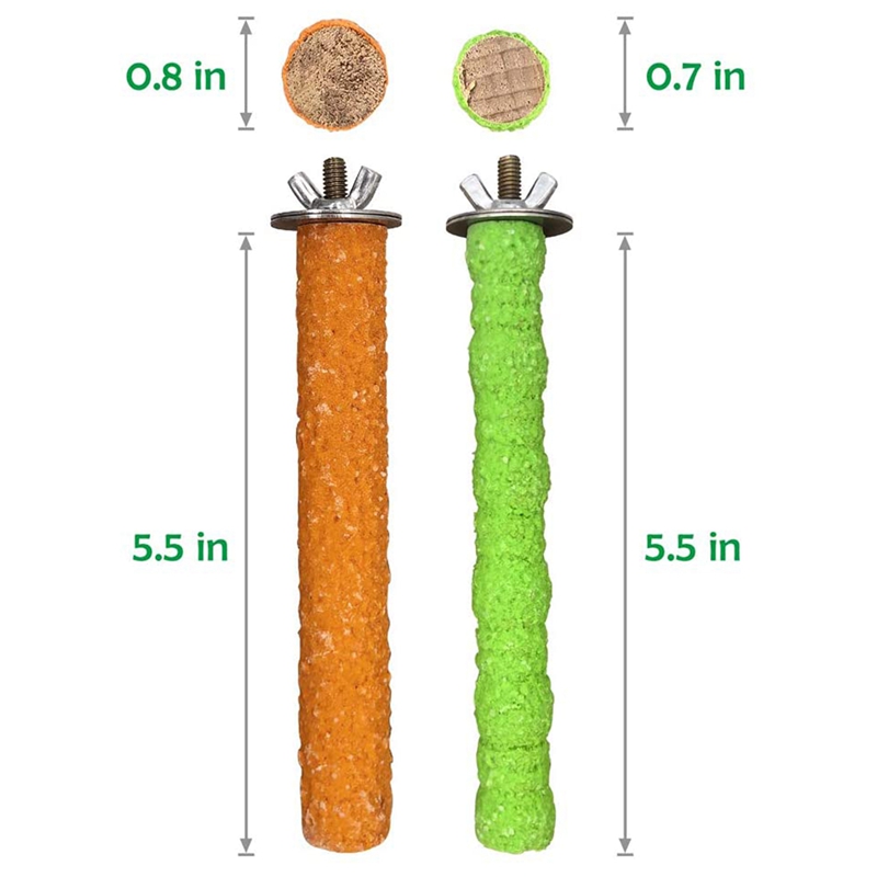 AAAC-Bird Perch Parakeet Toys Conures Stand 5 PCS Rough Sand Wood Perch Parrot Cage Accessories