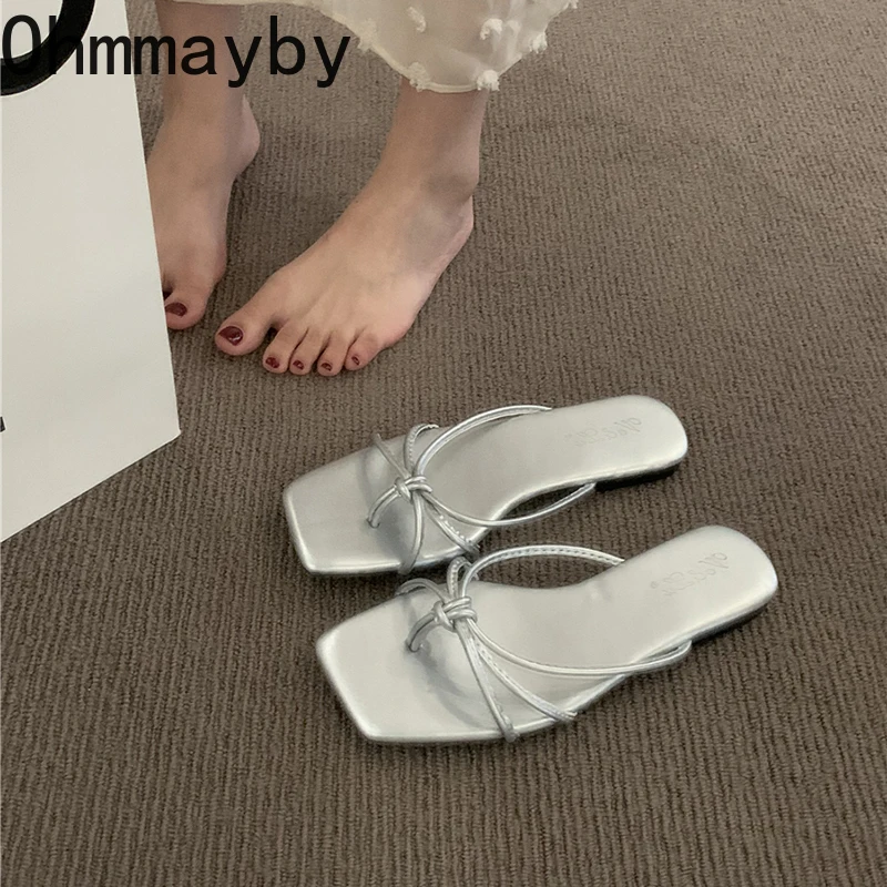 Summer Flip Flop Slippers Fashion Women's Narrow Band Flat Shoes Ladies Casual Outdoor Beach Slides Sandalias