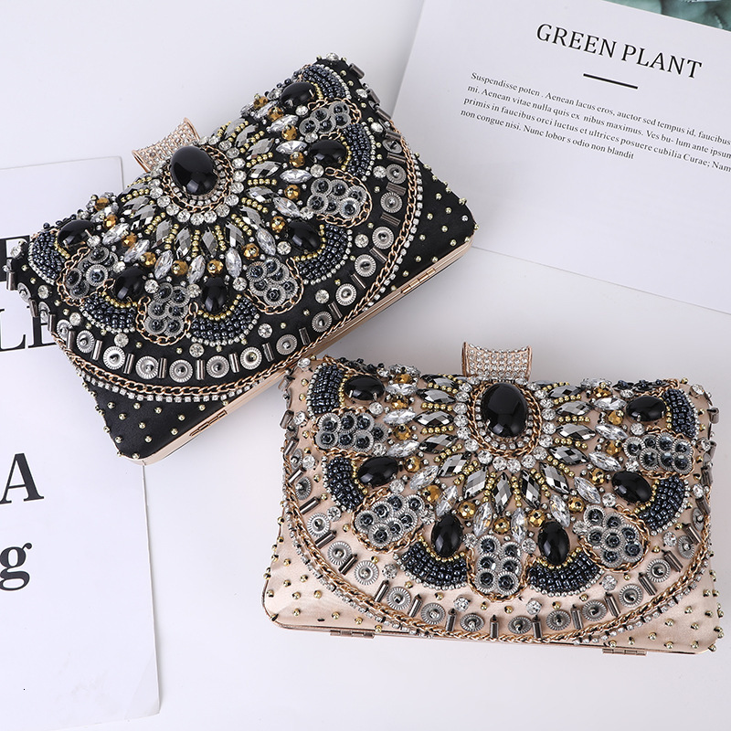 Fashionable Handmade Beaded Embroidery Banquet Comfortable and Elegant Charm Makeup Bag, Evening Dress Bag for Women