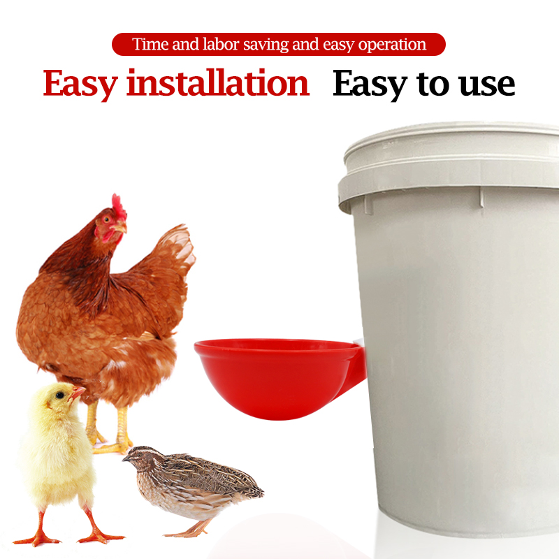 10/20Pcs Chicken Waterer Bowl Water Cup Farm Coop Poultry Waterer Drinking Water Feeder for Chickens Duck Goose Turkey Quail