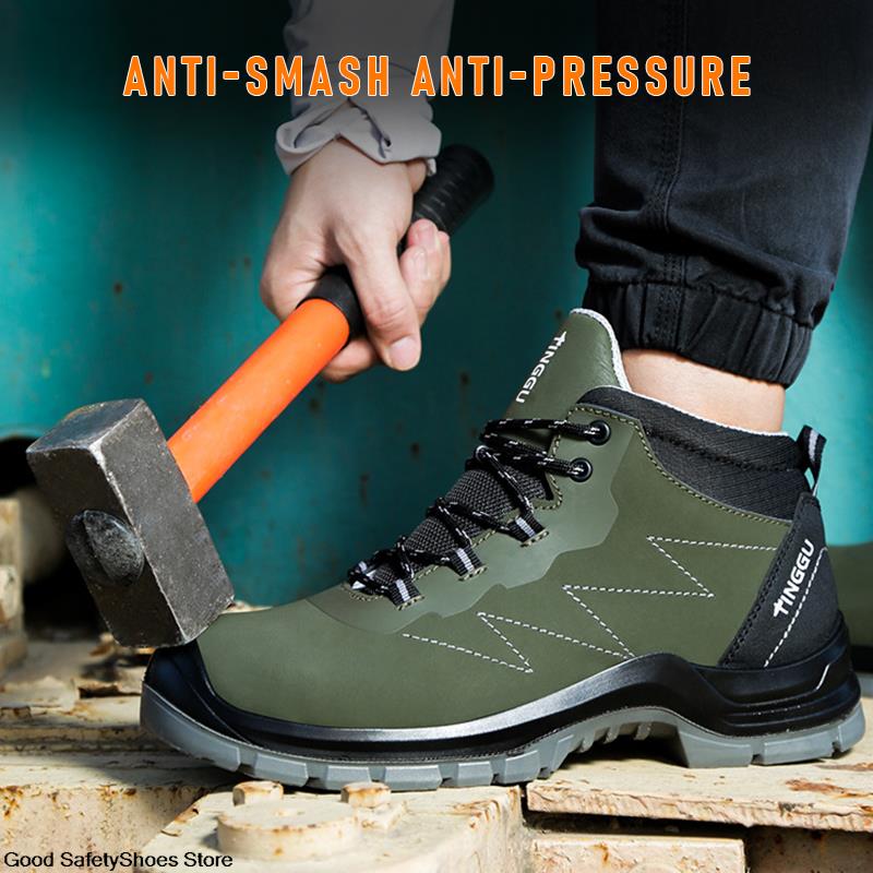 Toe Steel Waterproof Anti-Static Anti-Scalding Welder Men Safety Shoes Anti-Smash Work Boots 99ec