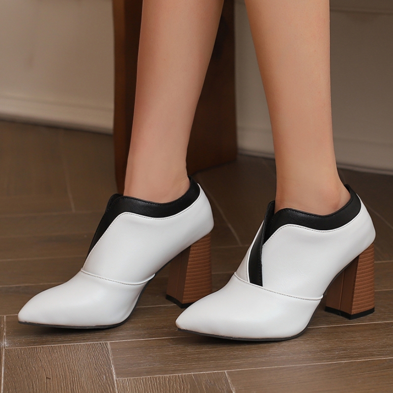 Ankle Women's Boots New 2024 Elegant Block High Heeled Short Boot Dance Party Wedding Shoes Lady Large Size 44 48 50 41f0