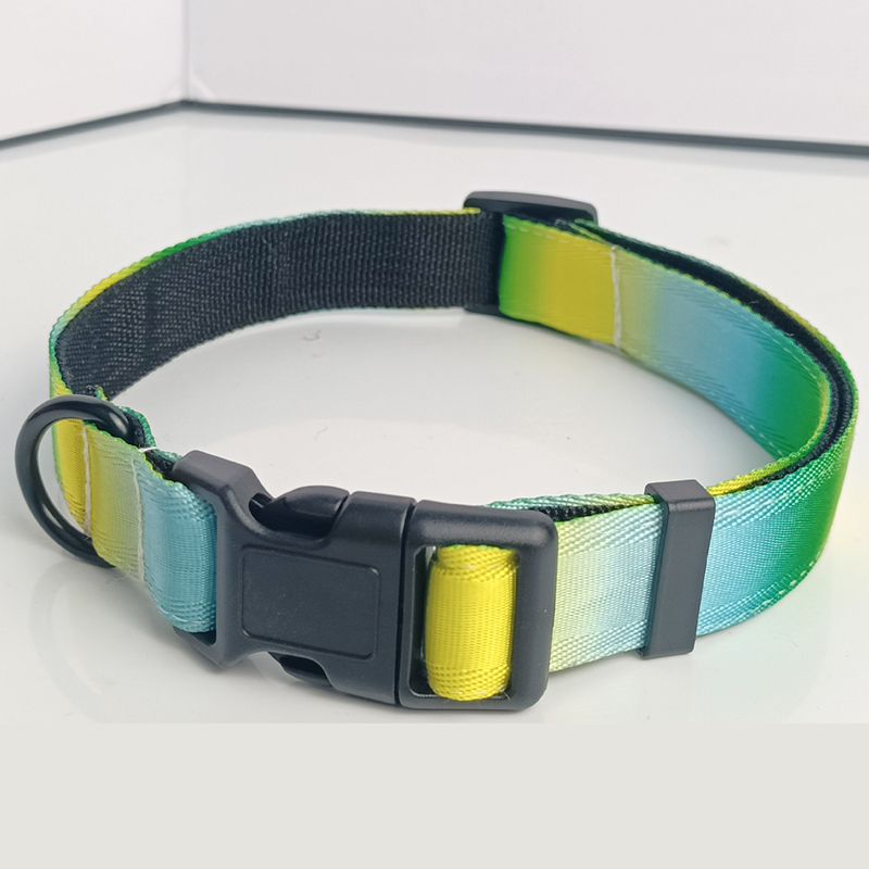 Rainbow Dog Collar Medium Dogs Thickened Pet Collar Adjustable Nylon Dog Collar with Quick Buckle for Cats and Small Medium Dogs