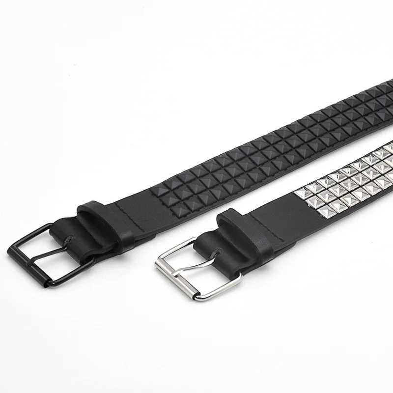Fashion Rivet Belt Men Womens Studded Belt Punk Rock With Pin Buckle Drop Shipping BlackX240914
