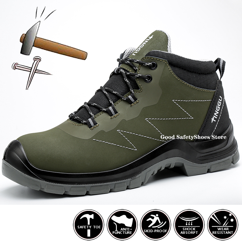 Toe Steel Waterproof Anti-Static Anti-Scalding Welder Men Safety Shoes Anti-Smash Work Boots 99ec
