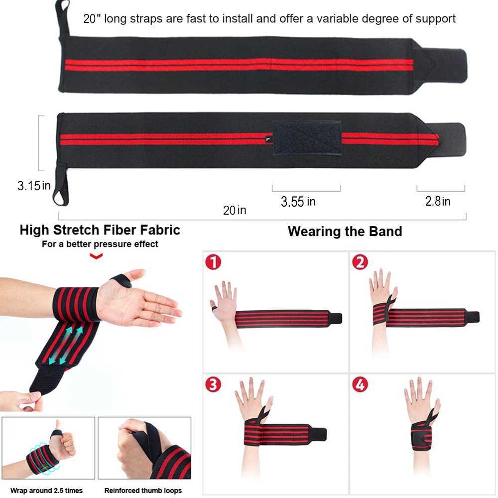 Wrist Support Fitness Wrist Wraps Weight Lifting Gym Wrist Straps Cross Training Padded Thumb Brace Strap Power Hand Support Bar Wristband z240913{cat