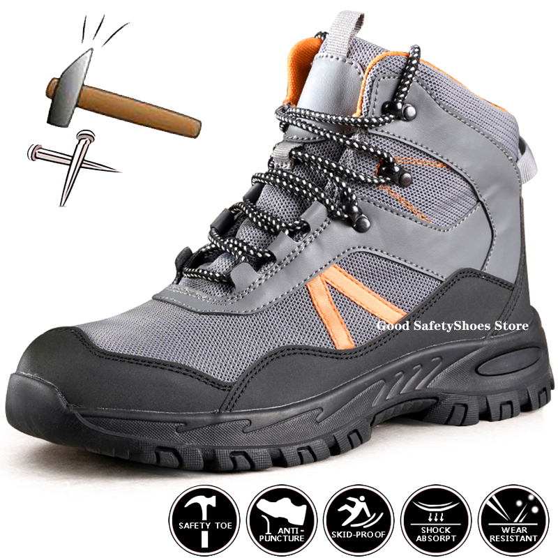 Puncture-Proof Hiking For Sneakers Protective Work Shoes Men Steel Toe Safety Boots Male 3c6d