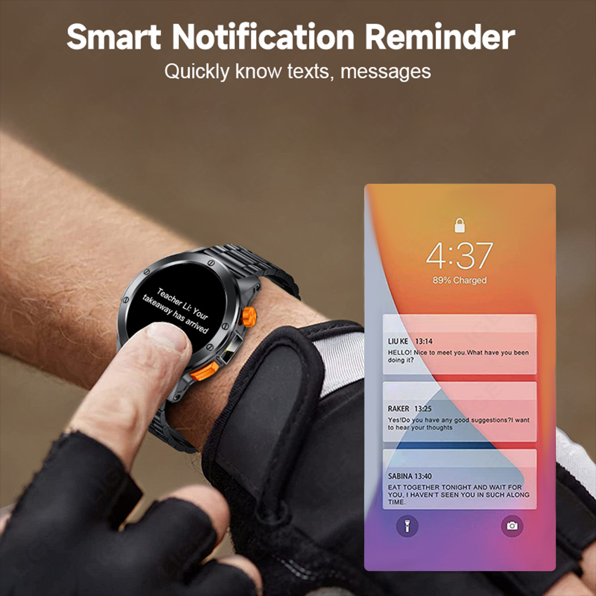 LIGE New Smart Watch Multi functional Waterproof Step Counting Bluetooth Voice Assistant Remote Control Photography Precision Steel Belt Watch