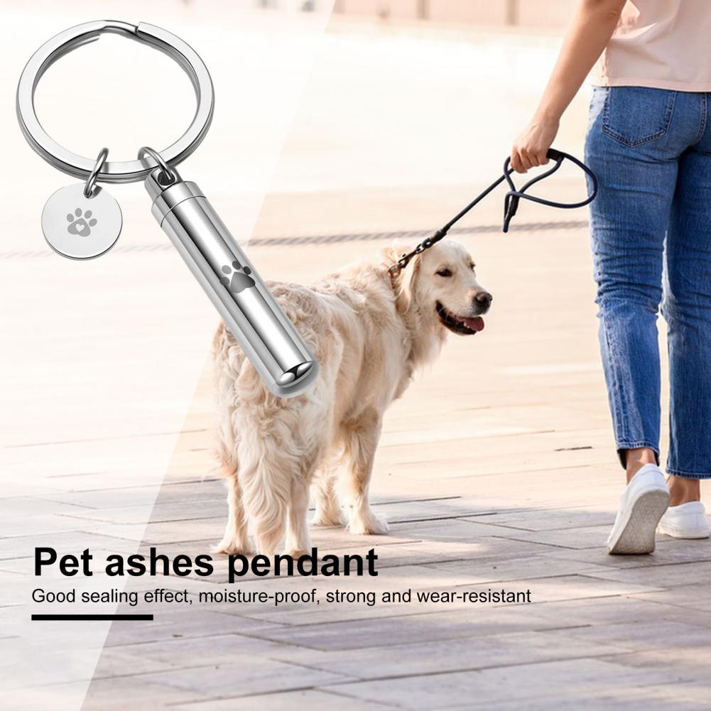 Print Pet Dog Paw Cyder Keychain Memorial Hair Keepsake Jewelry for Portable Bag Accessory