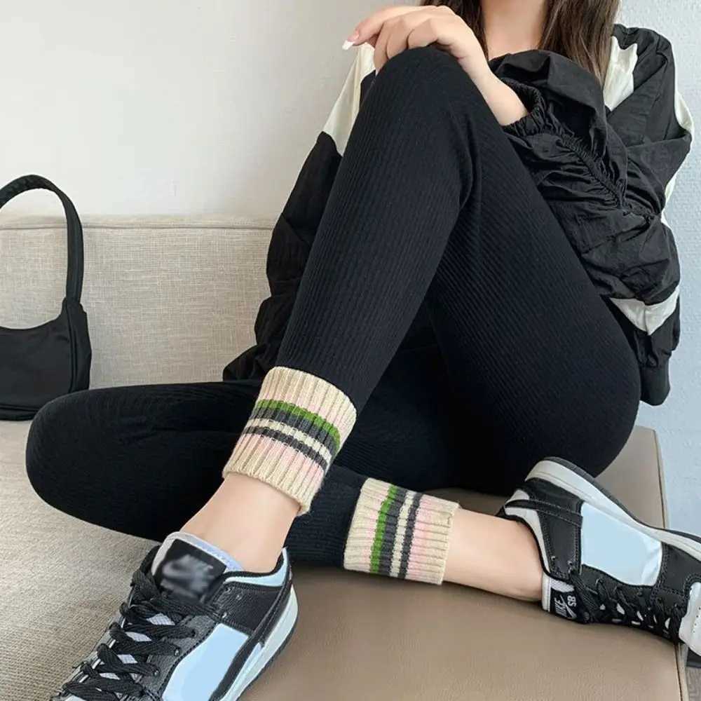 Fashion Threaded Women Leggings Autumn Winter Thickened Long Pants Warm Slim Fit UnderpantsX240914