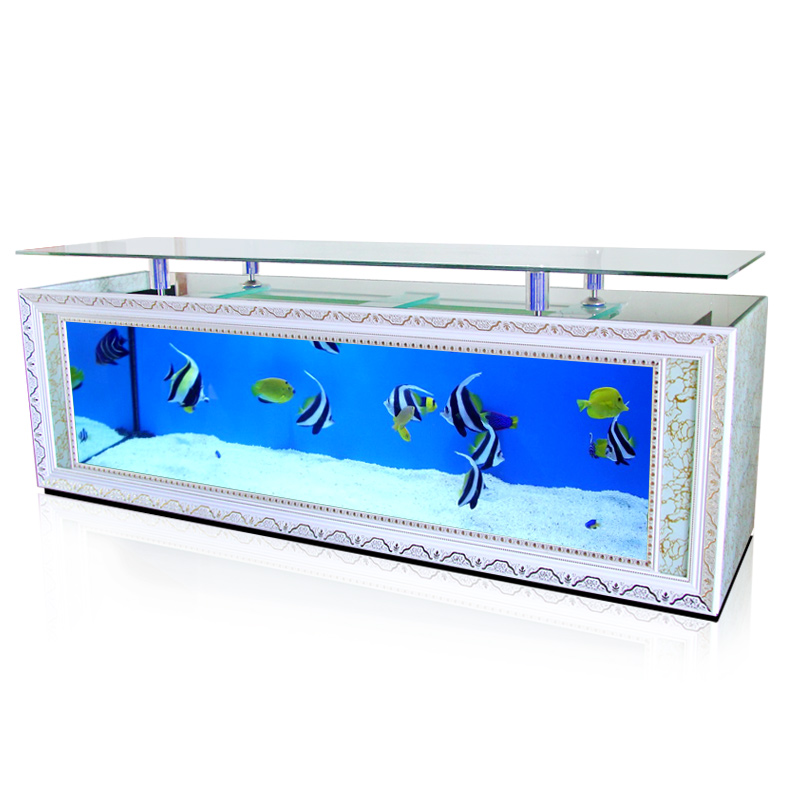 Special Design Curved Glass Coffee Table Fish Tank Important Desk Fish Tank