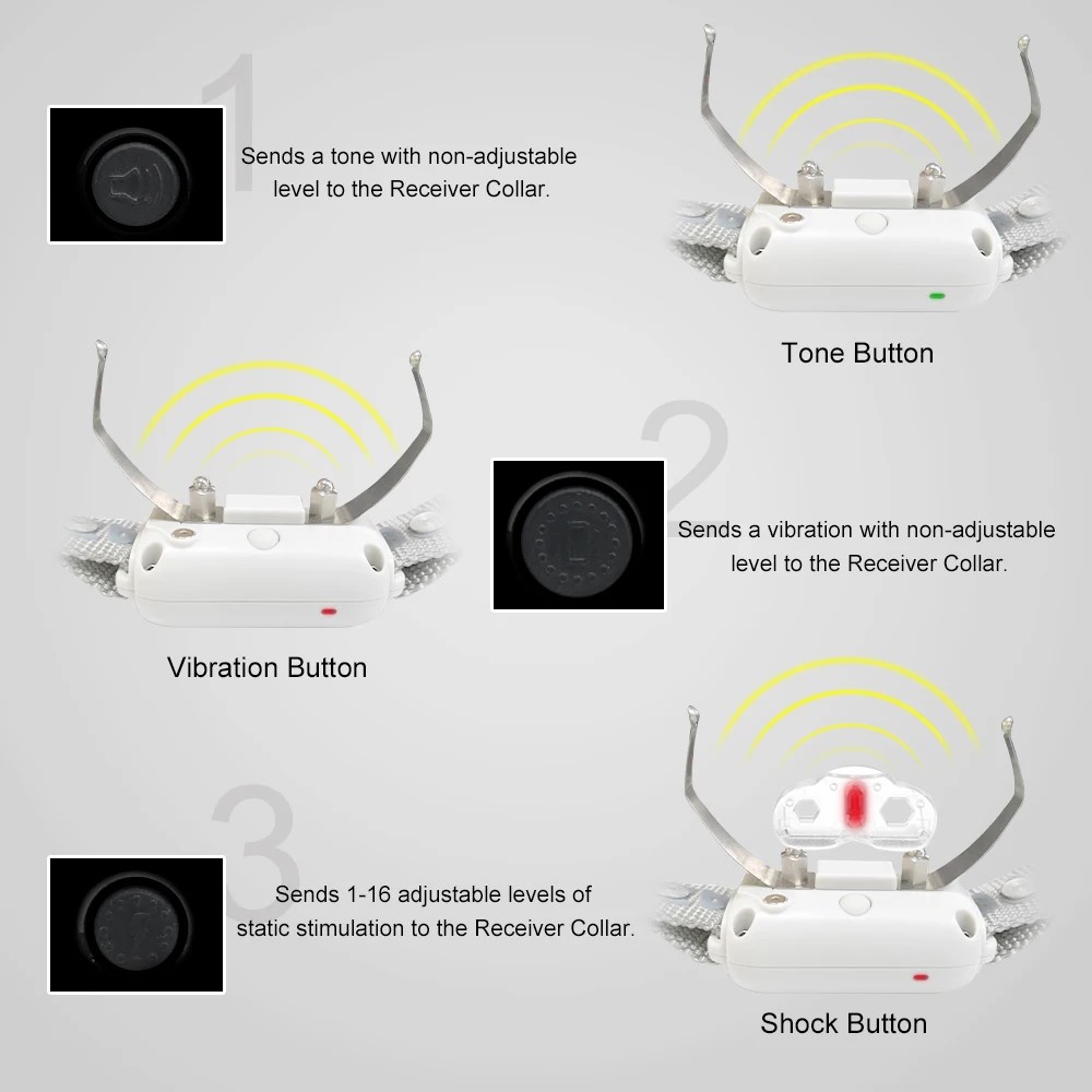 1000ft Remote Electric Dog Training Collar IPX7 Waterproof Swimming Rechargeable Beep Vibration Shock Training Collar