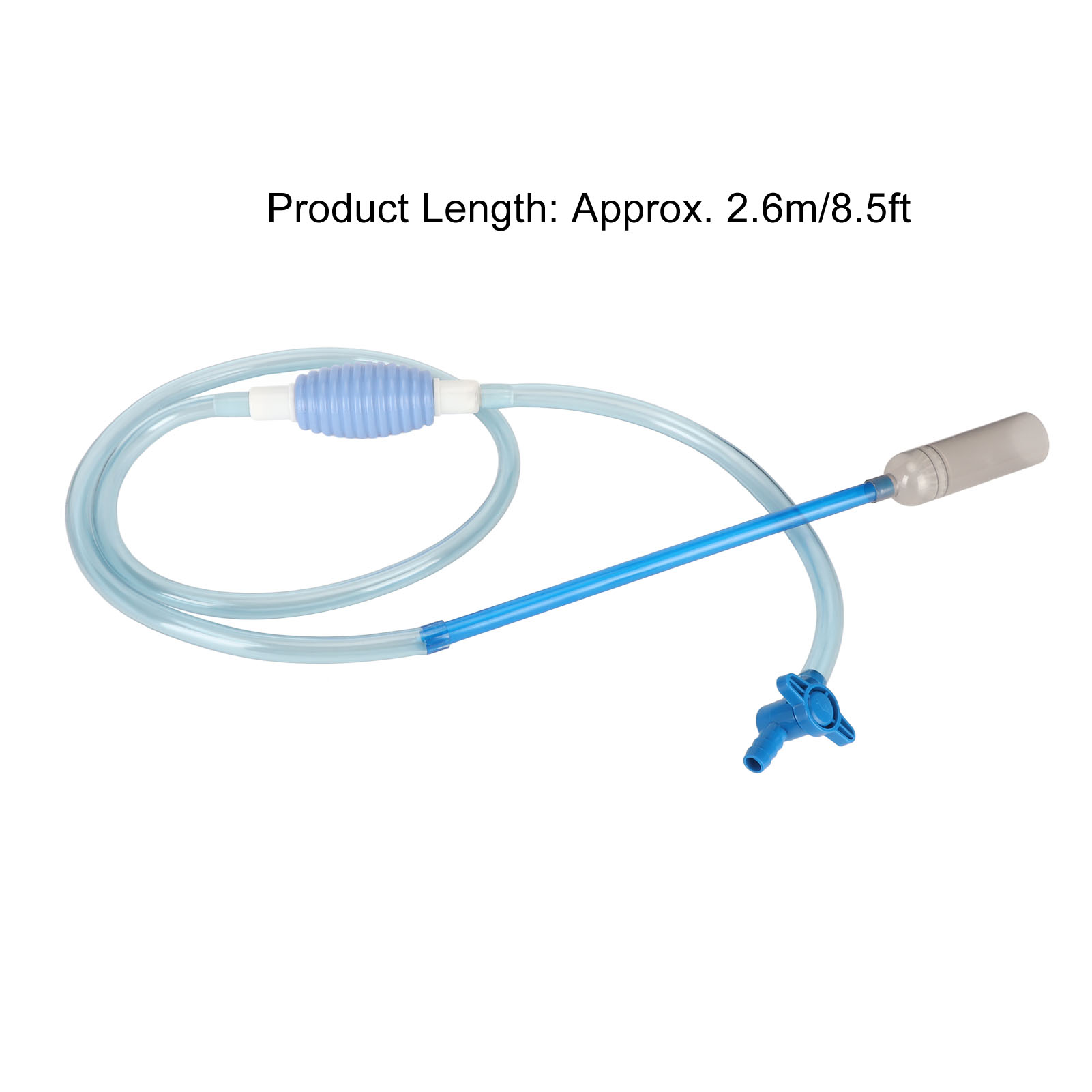 Fish Tank Water Changer Cleaner Manual Aquarium Siphon Vacuum Gravel Cleaner With Outlet Valve 8.5ft