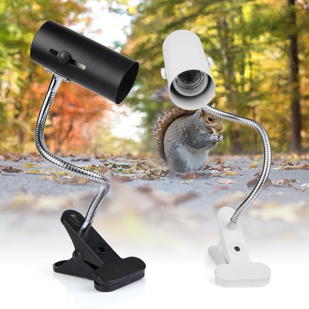 Lamp Base Holder Turtle Tank Heating Lamp Set Rotary Clip-on Bulb with Cover Durable Reptile E27 Lamp-socket Kit Light Holder