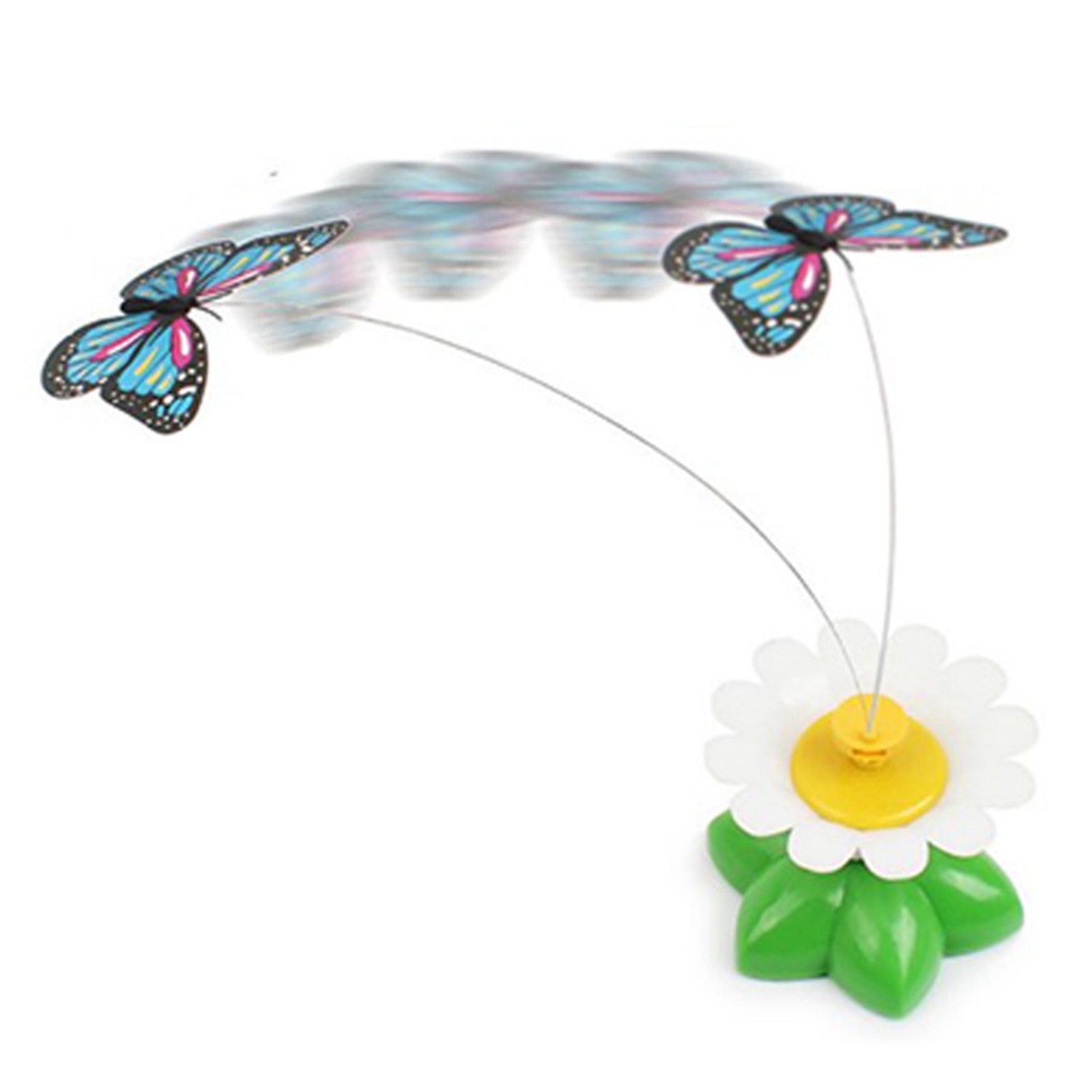 Cat Teaser Toy 360 Degree Rotating Butterfly Flower Shape Interactive Kitten Toy Cat Toys