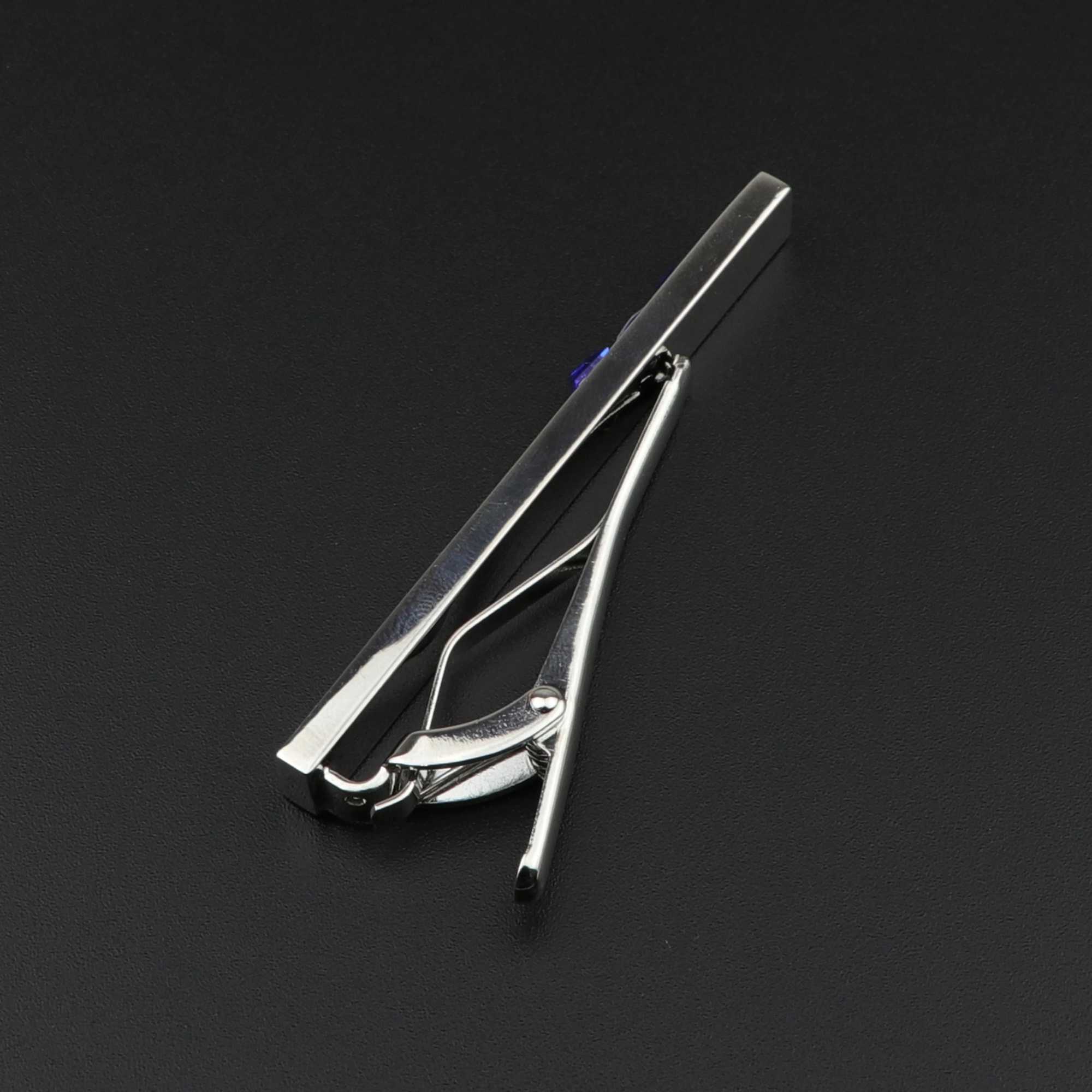 Mens Colorful Crystal Tie Clips Classic Trendy Metal Male Business Banquet 5.5cm Necktie Clips Clasp Accessories GiftX240914