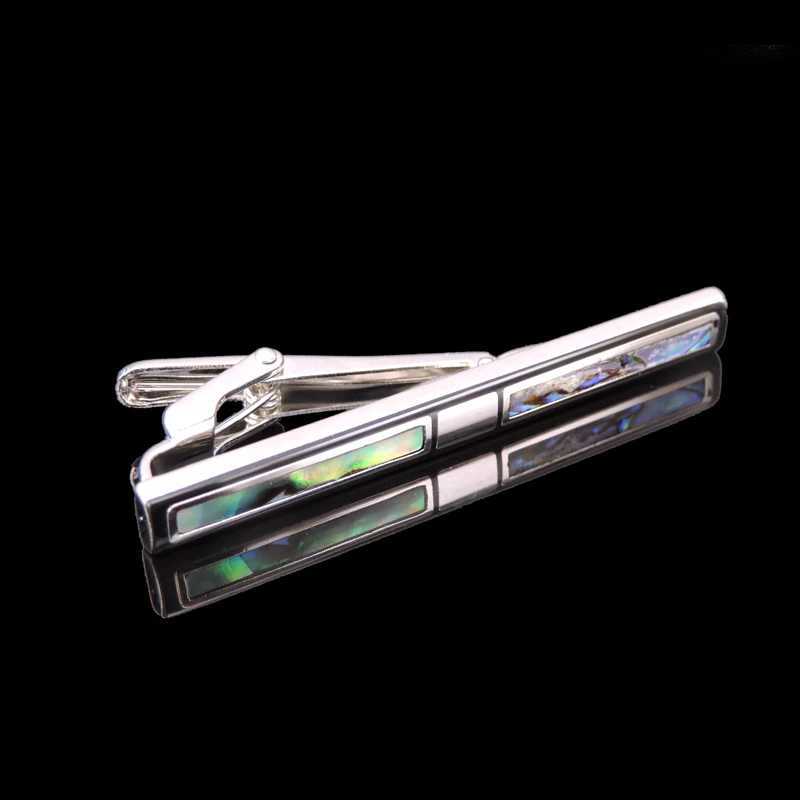 Luxury mens tie clip high-end copper metal women green love shells clip business suit shirt accessories jewelry giftsX240914