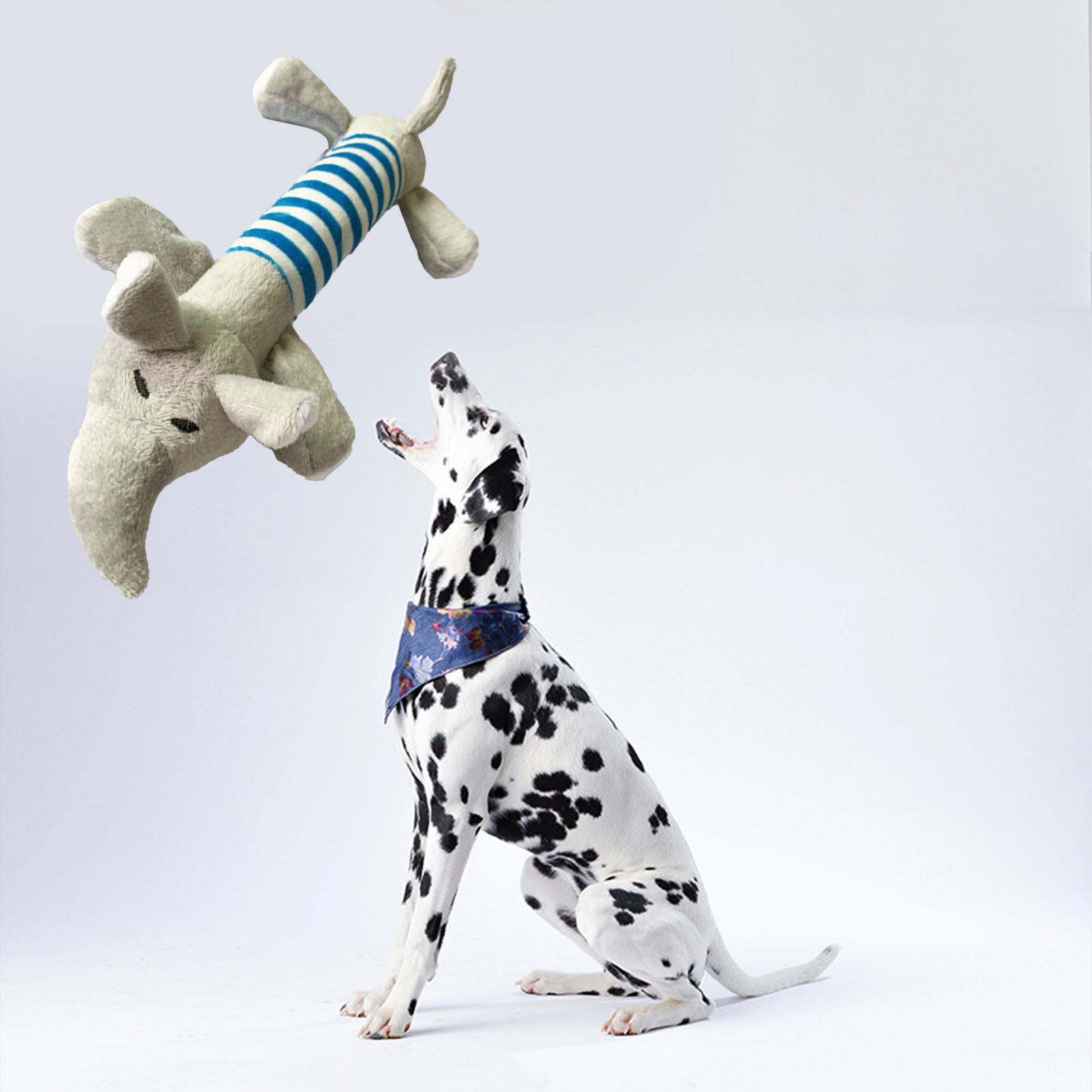Dog Plush Toy Cute Striped Animal With 4 Legs Squeaky Dog Chew Toy For Pet Dog Cat Teeth Grinding Cleaning