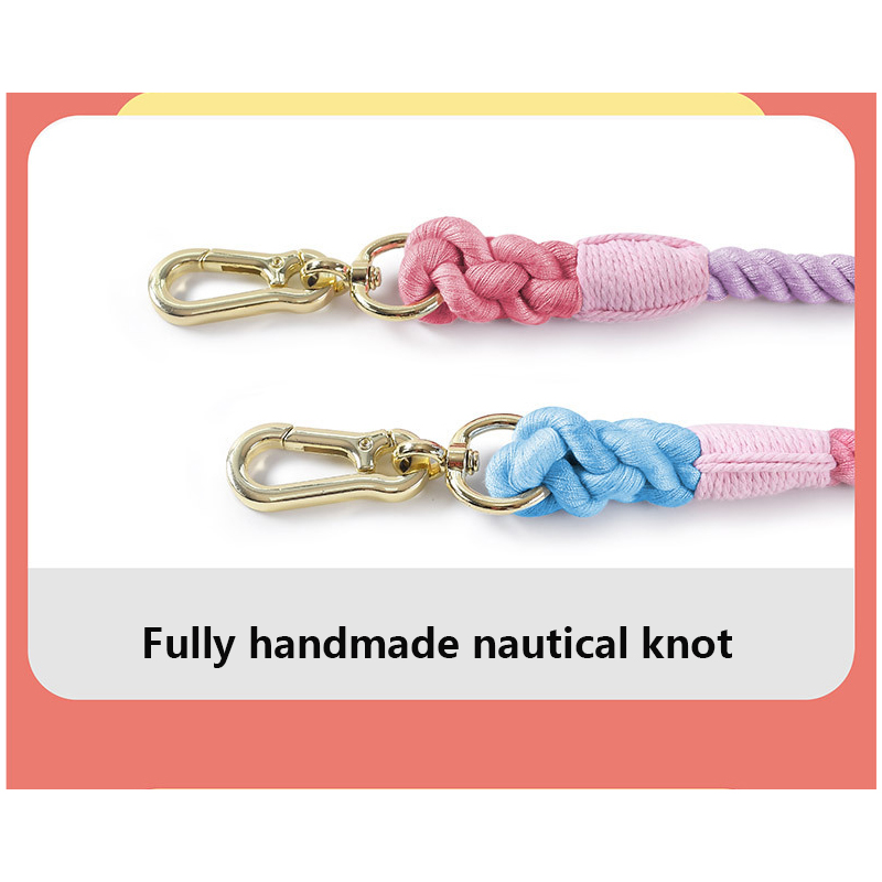 Dog Leash Rope Cute Macaron Pet Leash 250cm/210cm Long for Walking Running Training Comfort Cotton Handmade Braided Rope Leashes